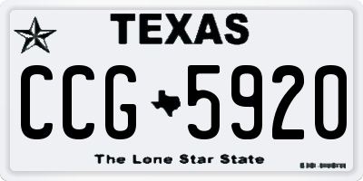 TX license plate CCG5920
