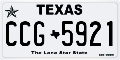 TX license plate CCG5921
