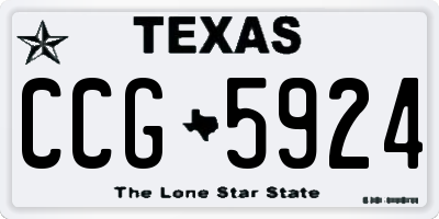 TX license plate CCG5924