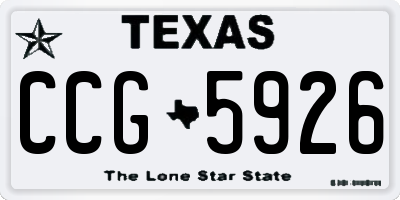 TX license plate CCG5926