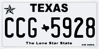 TX license plate CCG5928