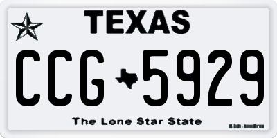 TX license plate CCG5929