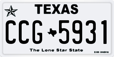 TX license plate CCG5931
