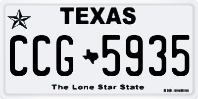 TX license plate CCG5935
