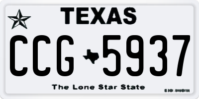 TX license plate CCG5937