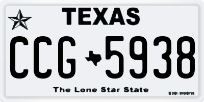 TX license plate CCG5938