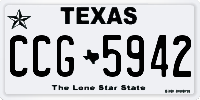 TX license plate CCG5942