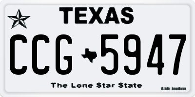 TX license plate CCG5947