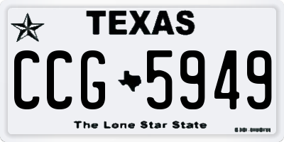 TX license plate CCG5949