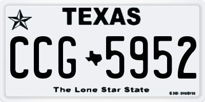 TX license plate CCG5952