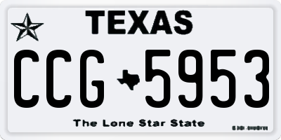 TX license plate CCG5953