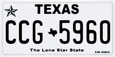TX license plate CCG5960