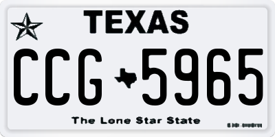 TX license plate CCG5965