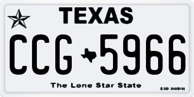 TX license plate CCG5966