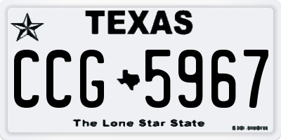TX license plate CCG5967
