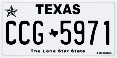 TX license plate CCG5971