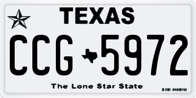 TX license plate CCG5972