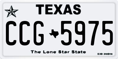 TX license plate CCG5975