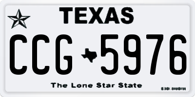 TX license plate CCG5976