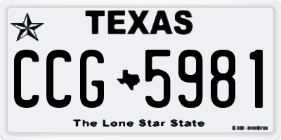 TX license plate CCG5981