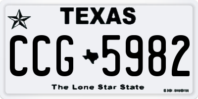 TX license plate CCG5982