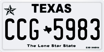 TX license plate CCG5983