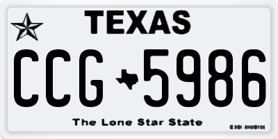 TX license plate CCG5986