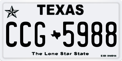 TX license plate CCG5988