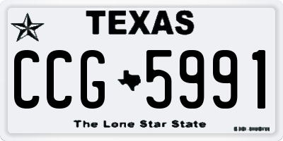 TX license plate CCG5991