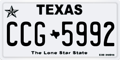 TX license plate CCG5992
