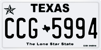 TX license plate CCG5994