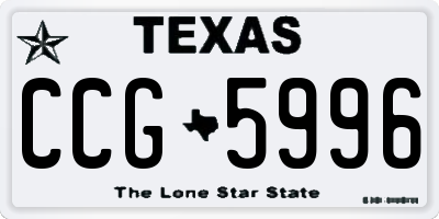 TX license plate CCG5996