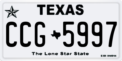 TX license plate CCG5997