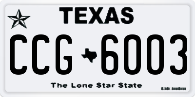 TX license plate CCG6003