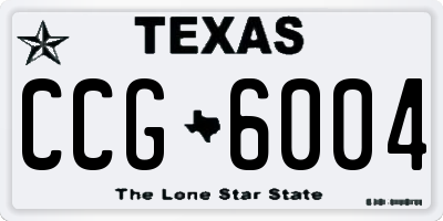 TX license plate CCG6004