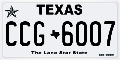 TX license plate CCG6007