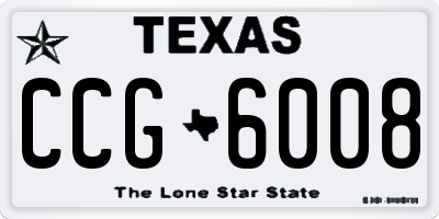 TX license plate CCG6008