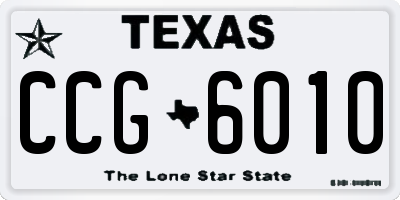 TX license plate CCG6010
