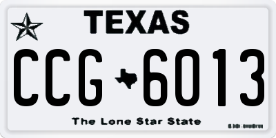 TX license plate CCG6013