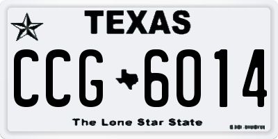 TX license plate CCG6014