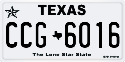 TX license plate CCG6016