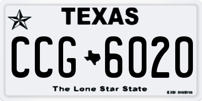 TX license plate CCG6020