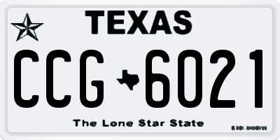 TX license plate CCG6021
