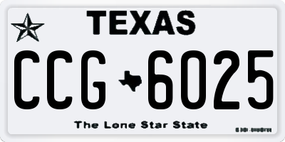 TX license plate CCG6025