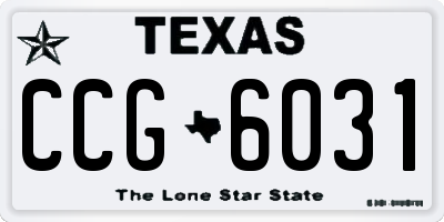 TX license plate CCG6031