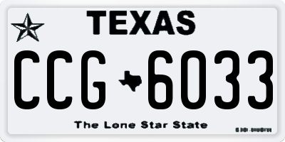 TX license plate CCG6033