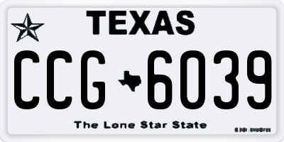 TX license plate CCG6039