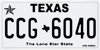 TX license plate CCG6040