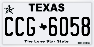 TX license plate CCG6058