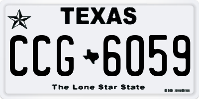 TX license plate CCG6059